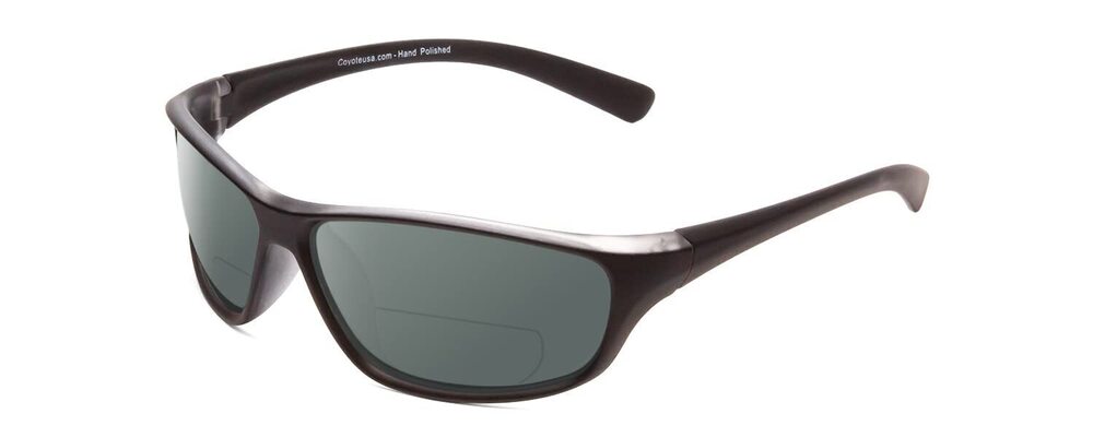6669 Coyote P-38 Designer Polarized Bi-Focal Sunglasses in Matte Black
